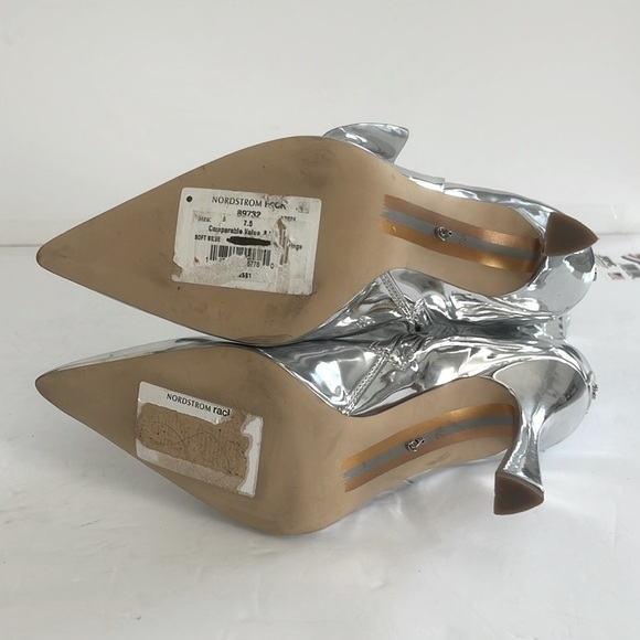 SAM EDELMAN $200 Esmae Stiletto Ankle Metallic Bootie Floral Detail Size 7.5 NEW - Picture 12 of 12